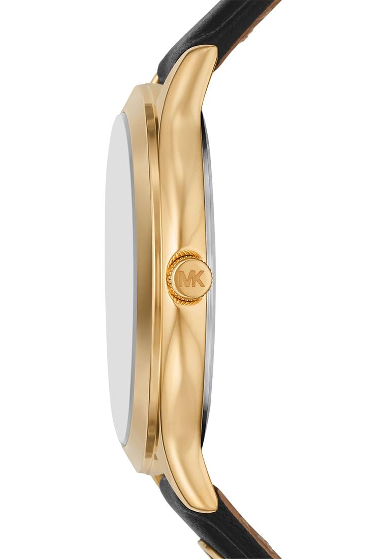 Reloj Michael Kors Slim Runway para Mujer – 38 mm, Movimiento de Cuarzo, Correa de Piel Negr
