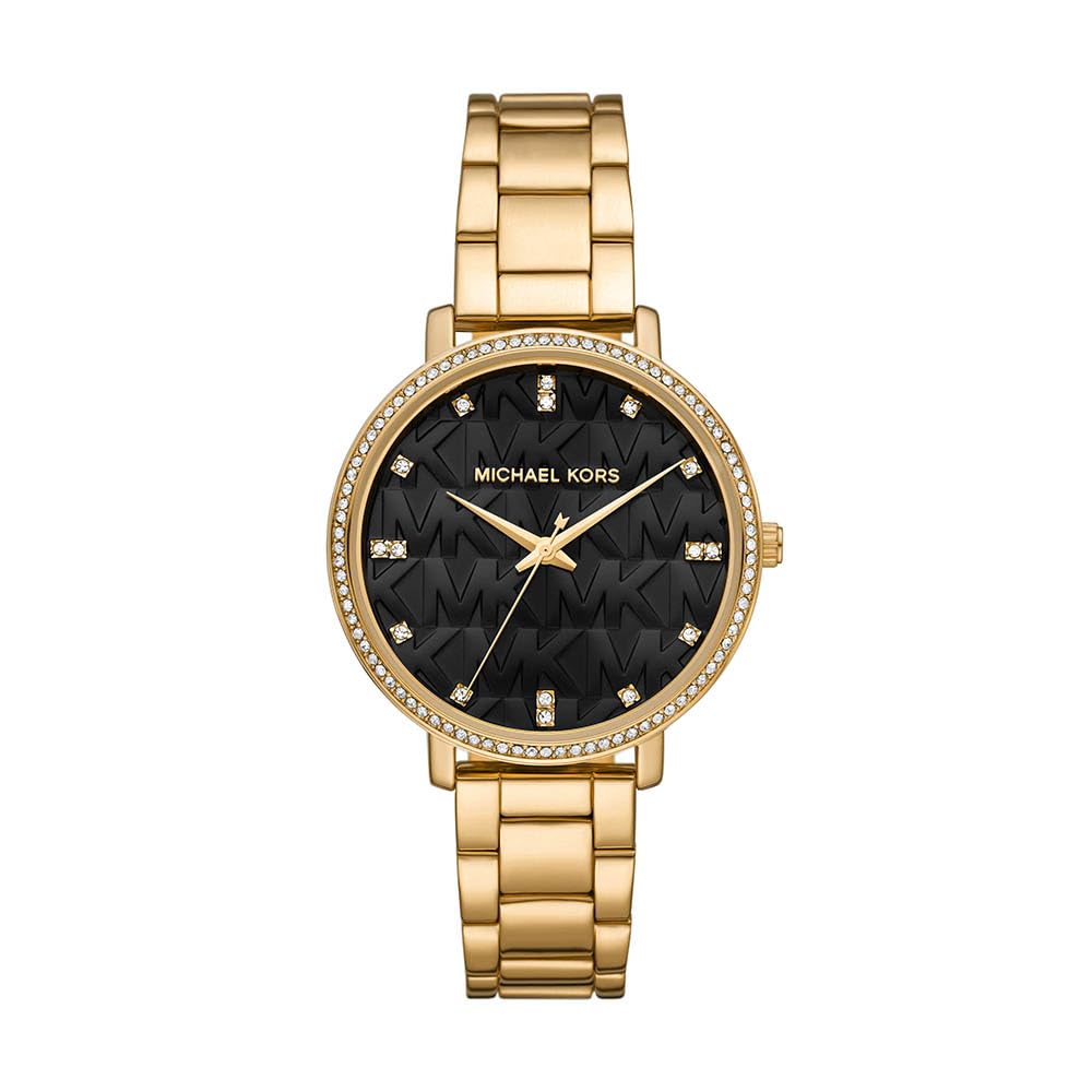 Reloj Michael Kors Pyper para Mujer – Movimiento de Cuarzo, 38 mm, Negro Azabache y Dorado