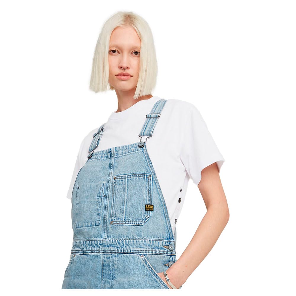 Pichi Midi para Mujer G-Star – Color Azul Sun Faded Cloudburst, Talla XXS, Estilo Casual Denim