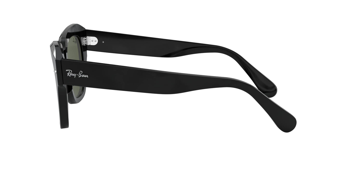 Gafas de Sol Mujer Ray-Ban State Street – Montura Negra, Lentes Verdes Oscuros 49 mm, Protección UV400