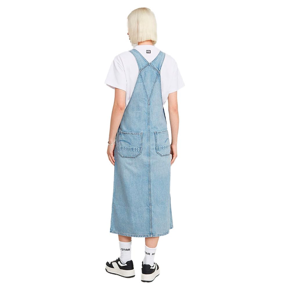Pichi Midi para Mujer G-Star – Color Azul Sun Faded Cloudburst, Talla XXS, Estilo Casual Denim