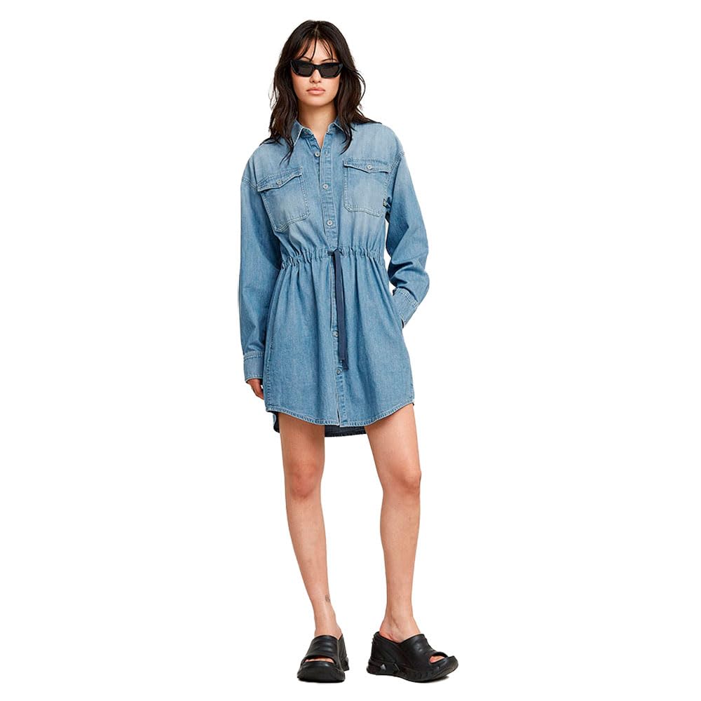 Vestido Denim Azul para Mujer – G-STAR Relaxed Drawcord, Talla L