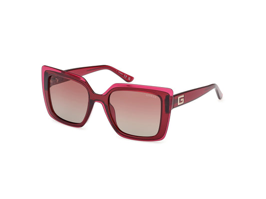 Gafas de Sol Mujer Guess GU7908 – Montura Rojo Burdeos Brillante, Lentes 45 mm, Protección UV400