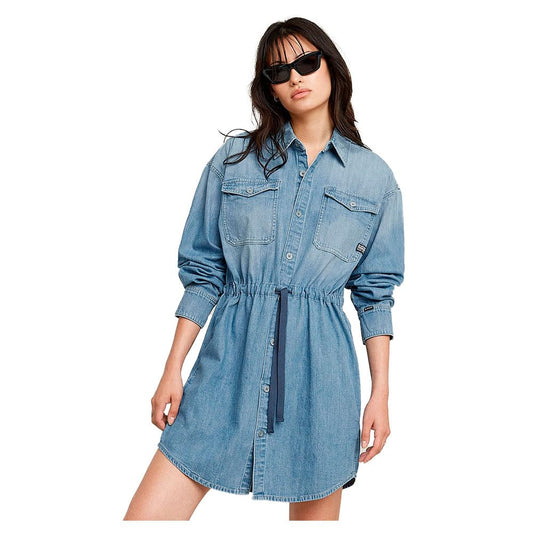 Vestido Denim Azul para Mujer – G-STAR Relaxed Drawcord, Talla L