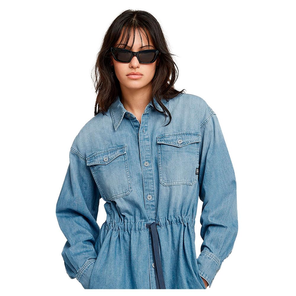 Vestido Denim Azul para Mujer – G-STAR Relaxed Drawcord, Talla L