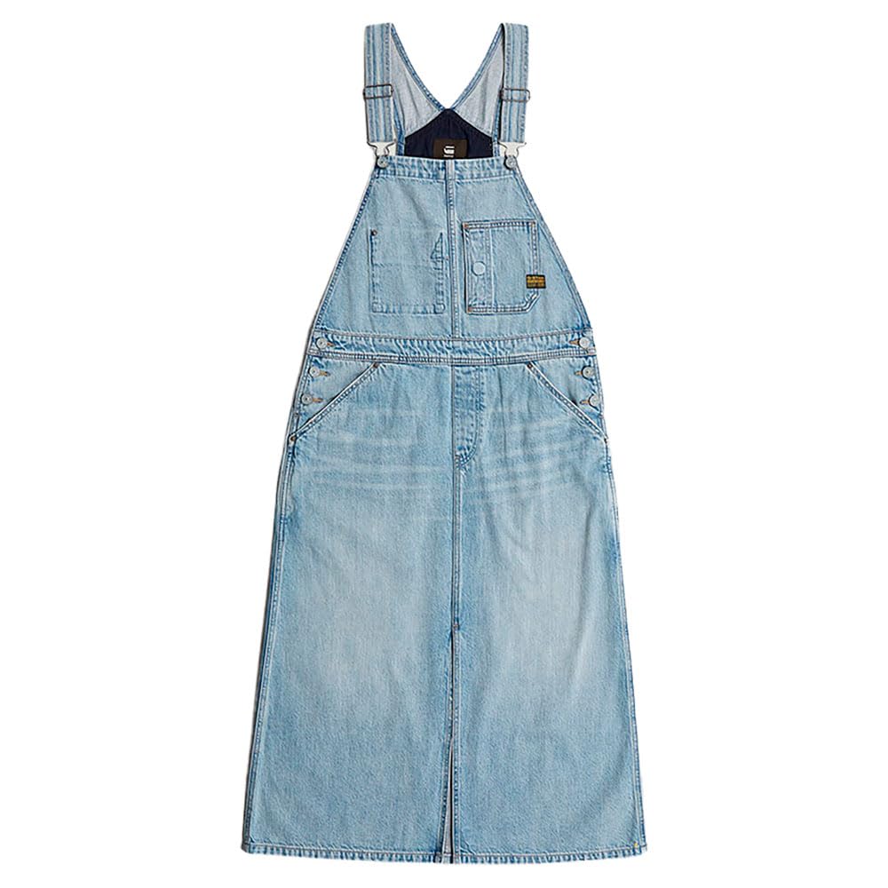 Pichi Midi para Mujer G-Star – Color Azul Sun Faded Cloudburst, Talla XXS, Estilo Casual Denim