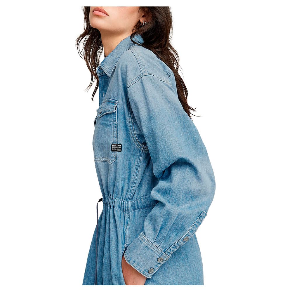 Vestido Denim Azul para Mujer – G-STAR Relaxed Drawcord, Talla L