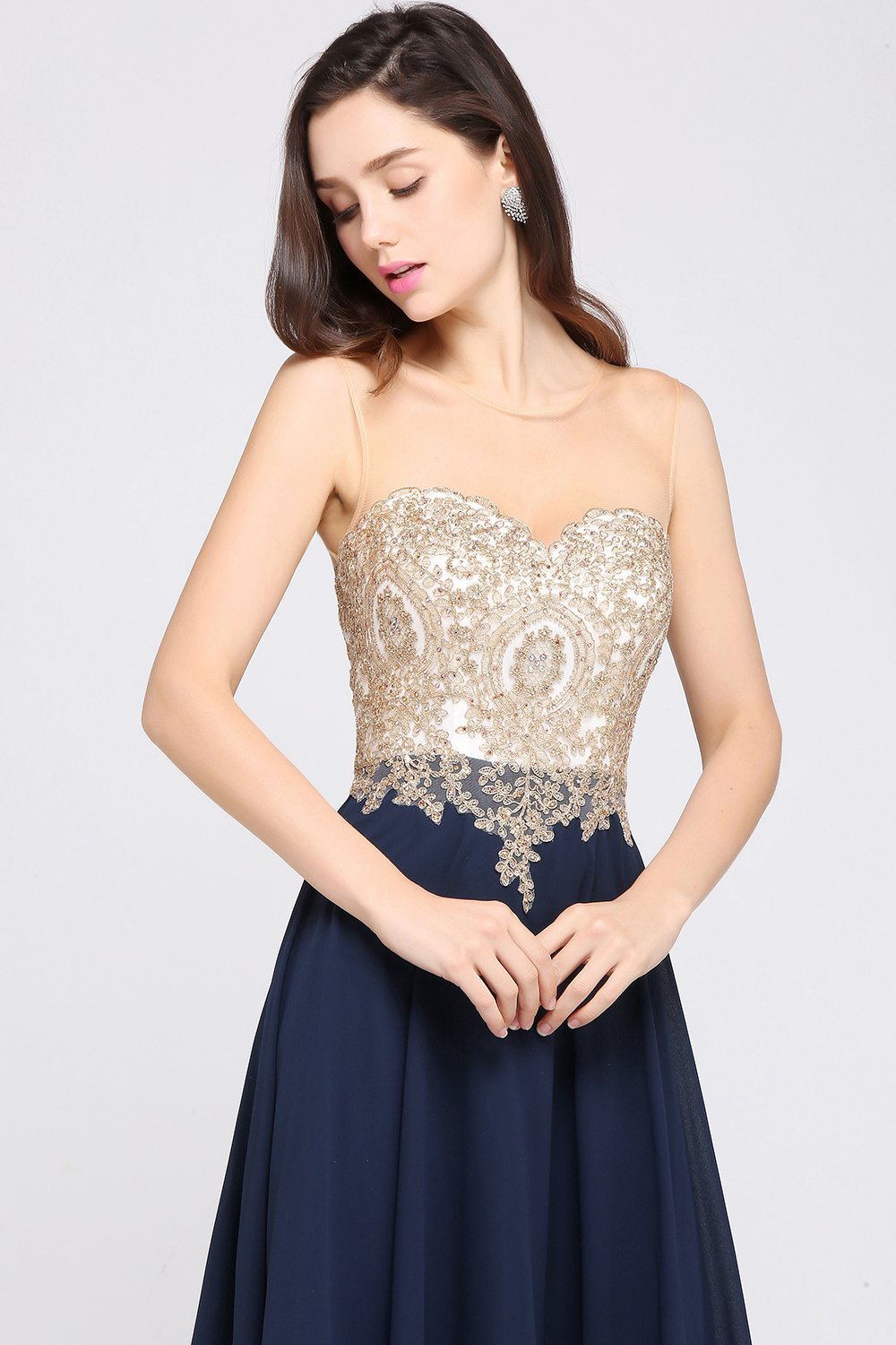 Vestido de Noche Largo para Mujer con Espalda Descubierta – Elegante y Sexy – Color Rosa Intenso – Misshow, Talla 4