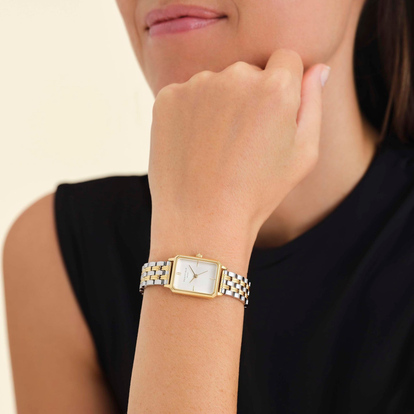 Reloj Rosefield Octagon XS Duotone para Mujer – Diseño Octogonal, Bicolor Oro y Plata