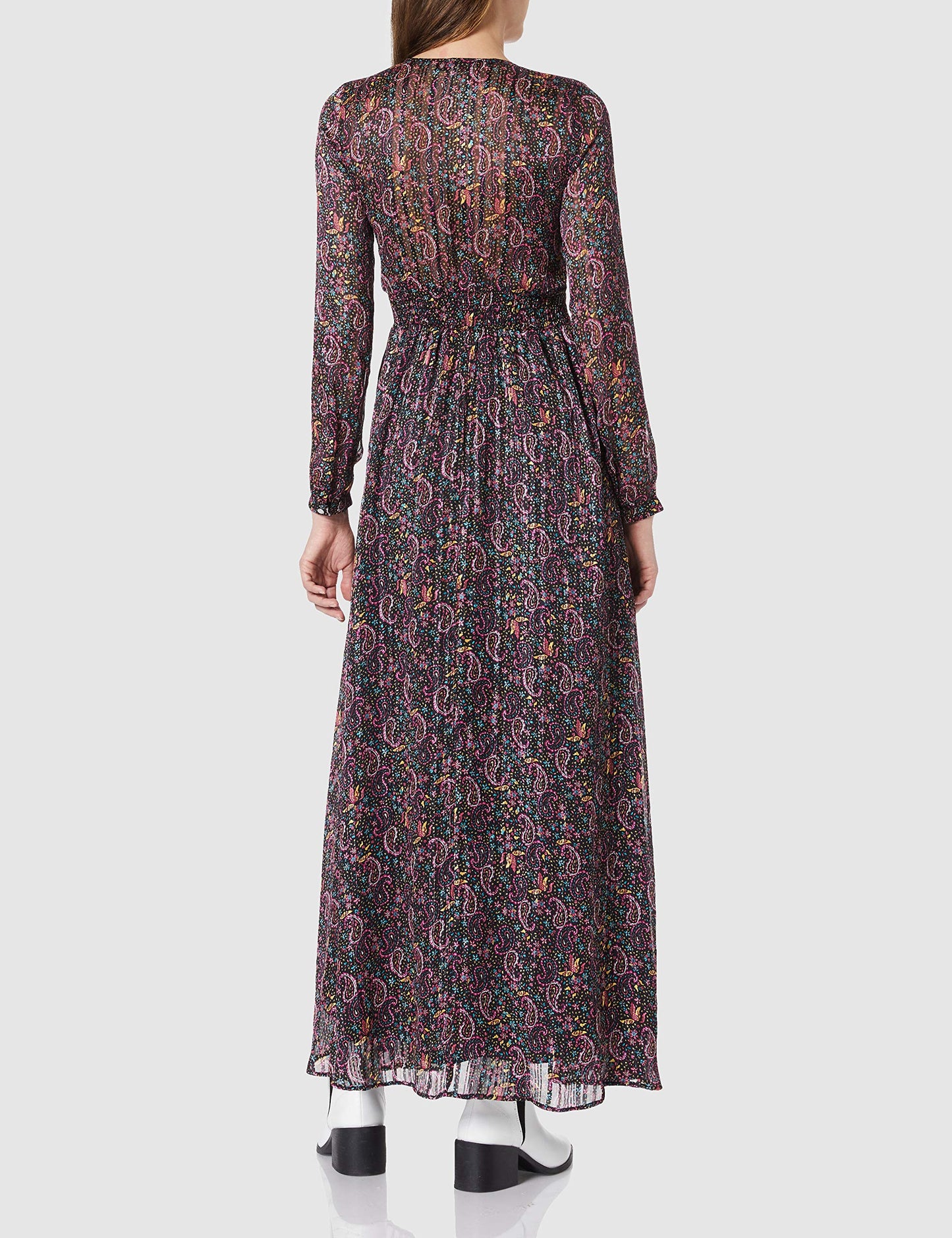Vestido Largo Informal para Mujer Morgan Rcode – Estampado Elegante, Color Negro, Talla 42